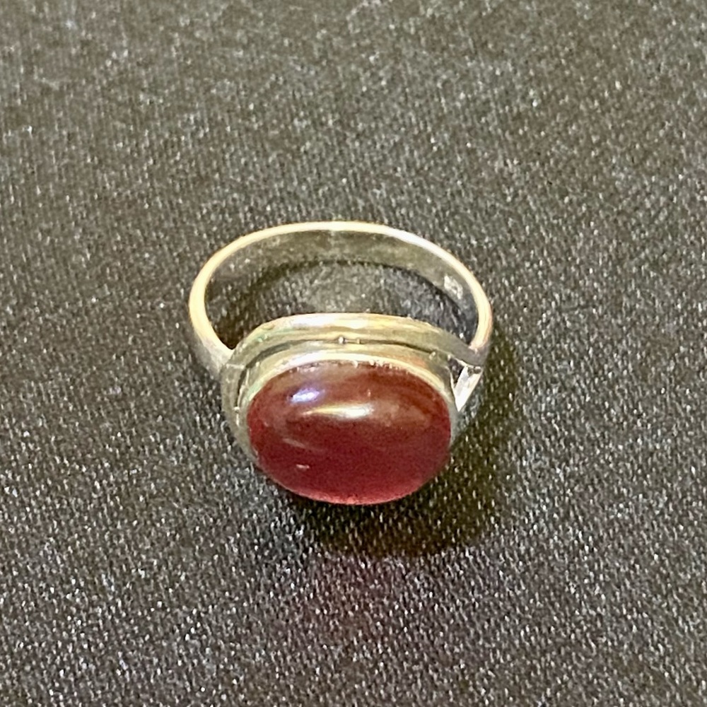Ruby Aura Quartz .stamped .925 Sterling Silver Ring